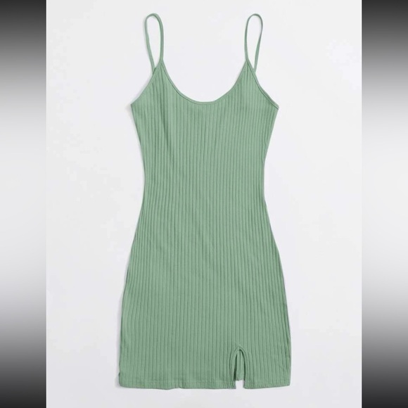SHEIN: Mint split hem bodycon dress - Picture 1 of 6